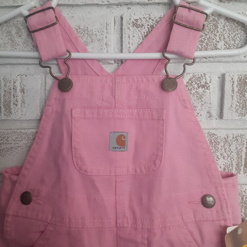 Carharrt Bib Overalls Pink NWT 18mos Adorable Snap Leg